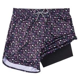 กางเกงขาสั้นชายหาดของผู้ชายกางเกงผ้าสแปนเด็กซ์/ โพลีเอสเตอร์กางเกงลำลองพิมพ์ลายไซส์ใหญ่พิเศษ - Product Image 1