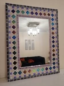 <b>Rectangular</b> mosaic <b>mirror</b>, pink mosaic <b>mirror</b>, purple mosaic <b>mirror</b> - Product Image 3