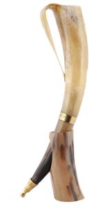 Corne à boire Viking classique, faite à la main, écologique, polie, avec support, meilleure qualité, poignée ergonomique, 33 cm, nouveau design - Product Image 5