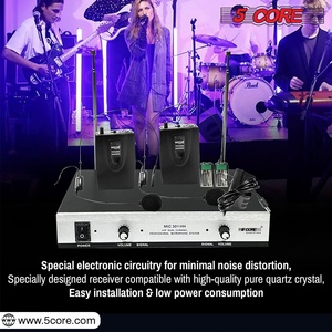5Core <b>Wireless</b> <b>Microphones</b> w 2 Headset Portable Mini Microfono Inalambricos + Receiver 165ft Range - Product Image 5
