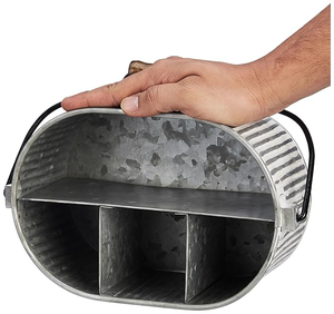 แคดดี้โลหะแบบชนบทแต่ประณีตสำหรับใส่เครื่องปรุงรสช้อนส้อมหรือของจำเป็นสำหรับในบ้านและนอกบ้าน - Product Image 5