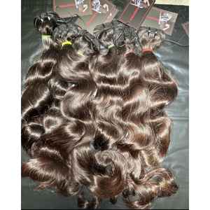 A granel 100% extensiones de cabello humano natural sin procesar pelucas estilo indio encaje recto onda Natural modelo al por mayor indio crudo - Product Image 5