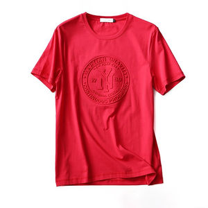 เสื้อยืดผ้าฝ้ายลายนูนสำหรับผู้ชายโอเวอร์ไซส์ผ้าฝ้าย3D วินเทจธรรมดาซักได้ตามต้องการ - Product Image 4