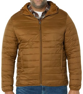 Veste matelassée à capuche imperméable de grande taille, design professionnel, service OEM, hiver, automne, fermeture éclair, hommes à bas prix - Product Image 6