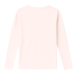 Camiseta de Manga Larga con Cuello en V para Mujer, Color Rosa Claro, 100% Algodón Orgánico de Lujo, Preencogido, Certificado GOTS, Ajuste Clásico, Suave y Premium - Product Image 2