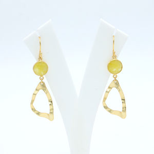 Dua ต่างหูทองเหลืองทำด้วยมือสำหรับผู้หญิงทำมือชุบทอง18K - Product Image 4