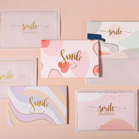 Cartes-cadeaux de remerciement carte de vœux avec enveloppes et autocollant logo personnalisé et design de luxe Fancy Special Texture feuille d'or