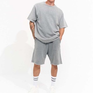 T-shirt en coton épais 100 % personnalisé pour homme, style streetwear, délavé à l'acide, respirant et écologique – Vente en gros - Product Image 4