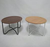 Table basse en métal et bois au design scandinave moderne, avec plateau rond, pour salon, meubles de maison, personnalisable