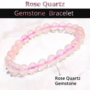 Bulk Natural Rose Quartz <b>Crystal</b> Bracelet Handmade 8mm Beaded Stretch Bracelets <b>for</b> Women and Men Unisex Reiki Healing Bracelet - Product Image 2