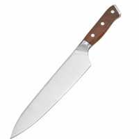 Couteau de chef en acier inoxydable, lame de 5 pouces, manche en bois de rose ambidextre, couteau de cuisine professionnel pour trancher la viande