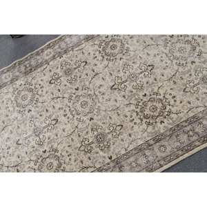 Classique Beige Gris 3.9X6.6 ft Laine Faite À La Main Grande Surface Tapis Turc Abstrait Patchwork Conception Couloir Chambres 4m Latex - Product Image 5