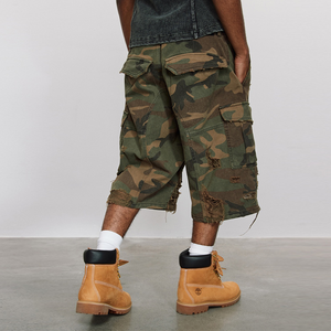 Custom Heavyweight Designer Distressed <b>Shorts</b> Plus Size <b>Men's</b> HIP HOP <b>Camouflage</b> High Quality Nylon Vintage <b>Men's</b> <b>Shorts</b> - Product Image 3