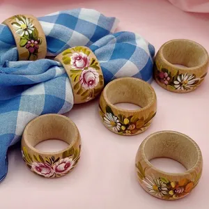 <b>Small</b> Size Wood Napkin Rings or Holder <b>Kitchen</b> Accessories Napkin Ring for Luxury Wedding Christmas Party - Product Image 5