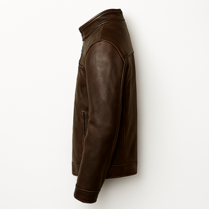 Veste en cuir pour homme de haute qualité, légère, pour l'hiver, col montant confortable, tailles personnalisées, vente en gros, logo personnalisé, style urbain - Product Image 4