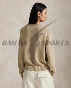 Pull décontracté d'hiver pour femmes de très haute qualité, col personnalisé, 100% laine, anti-boulochage, boutonné devant, vente en gros - Product Image 5