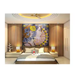 Murale murale élégante et complexe à motifs floraux découpés à la main, inspirée de la nature, résistante à l'eau, écologique, pour l'intérieur, épaisseur 10 mm - Product Image 1