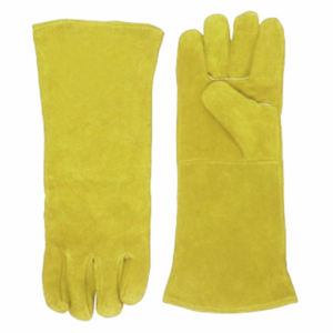 Guantes de soldadura TIG de alta resistencia Guantes de seguridad de protección de trabajo resistentes a la abrasión de cuero de vaca y de grano de cabra para brazo de mano - Product Image 4