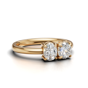 แหวนเพชรทอยแอนด์มอย รับรองโดย IGI เพชรเพาะเลี้ยงในห้องปฏิบัติการ ทอง 18K สีเหลือง/ขาว/โรสโกลด์ รูปทรงกลมและวงรี แหวนหมั้นสำหรับผู้หญิง - Product Image 2