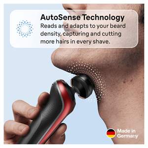 Afeitadora Eléctrica Inalámbrica para Hombre, Recargable, de Lámina Doble, Uso en Seco/Húmedo, Impermeable IPX7, con Interfaz en Alemán, para Barba - Product Image 3