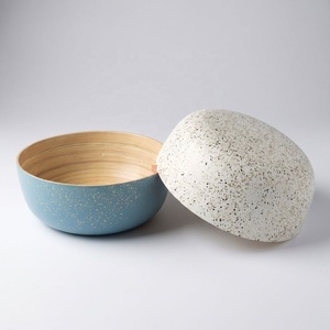 Tazón Geométrico de Bambú Vietnamita, Tazón para Ensalada de Bambú Lacado Moderno y Ecológico, Tazón Decorativo Hecho a Mano para Almacenamiento, Venta al por Mayor - Product Image 1