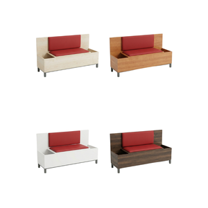 Banco de entrada con almacenamiento, tablero de partículas de melamina, asiento tapizado, gabinete para guardar zapatos, para uso escolar, de oficina y comercial. - Product Image 1