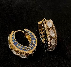 Pendientes Kundan Elegantes de la Mejor Calidad, Chapados en Oro, de Estilo Tradicional, para Bodas y Fiestas, Colecciones para Mujeres y Niñas - Product Image 3