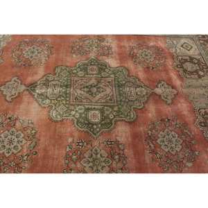 Alfombra turca Vintage, diseño de retazos rojo y verde, 7,7x10,7 pies, área grande de lana, algas marinas, estilo Kilim Rectangular con respaldo de látex - Product Image 5