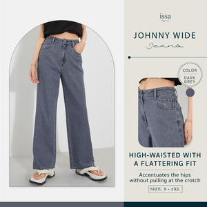 Johnny กางเกงยีนส์ขากว้างสำหรับผู้หญิง, กางเกงยีนส์ลำลองขาตรงไซส์ใหญ่พิเศษระบายอากาศได้ดีมีสไตล์ - Product Image 4