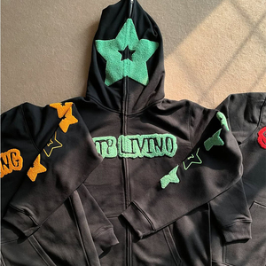 Sudaderas con Capucha de Forro Polar Bordadas para Hombre, Ligeras, de Secado Rápido, de Alta Calidad, 100% Algodón, Estilo Oversize, Ropa Urbana, Venta al Por Mayor - Product Image 4