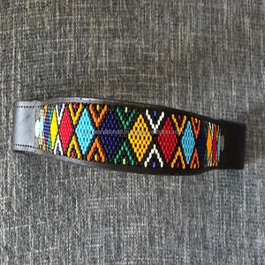 Banda de cuero con cuentas Multicolor de calidad superior, banda de cuero negro para cejas, inglés, hecha a mano, con cuentas personalizadas - Product Image 2