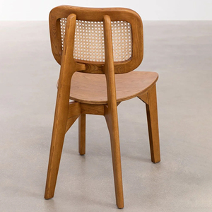 เก้าอี้รับประทานอาหารกลางแจ้งทันสมัย ทำจากไม้สัก พร้อมหวาย คุณภาพดีที่สุด สำหรับห้องรับประทานอาหารและห้องนั่งเล่น - Firna - Product Image 3