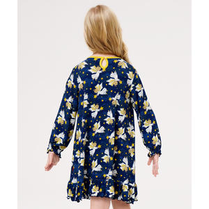 Chemises de nuit décontractées à manches longues pour filles, tailles 3T-12Y, fabriquées en tissu tissé doux dérivé du bambou - Product Image 6