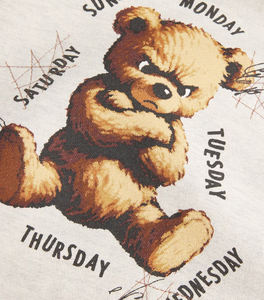 เสื้อฮู้ดสีเบจยูนิเซ็กส์กับหมีโกรธและเสื้อสเวตเชิ้ตแบบสวมศีรษะพิมพ์ลายแนวสตรีทสวมใส่สบายมีกระเป๋าด้านหน้าและดีไซน์แบบมีฮู้ด - Product Image 5