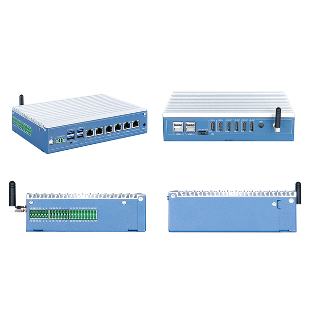 Industrial Mini PC 4-in-1 Gateway+Router+Switch+Data Collector Fanless 6GBe LAN Embedded IPC for Industrial IoT/Edge Computing