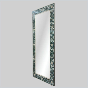 Espejo de Pared con Incrustaciones de Hueso Hecho a Mano con Marco de Madera, Recubrimiento de Resina, Base de MDF Resistente, Pieza Decorativa Étnica y Elegante para Bodas - Product Image 5