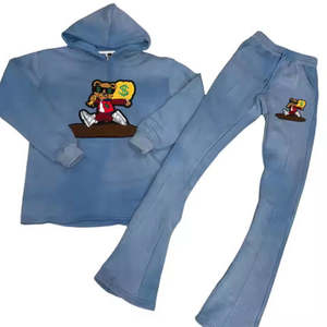 Vente en gros Sweats à capuche avec logo brodé et cordon de serrage pour hommes Streetwear personnalisé lourd Y2k pour survêtement 100% coton - Product Image 3