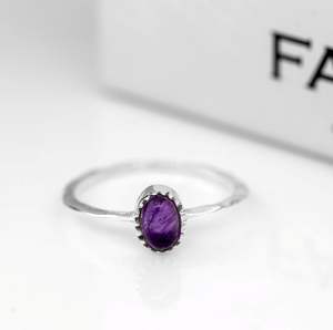 925 argent Sterling classique petite bague pour femme ovale coupe améthyste pierre précieuse pour les mariages anniversaires fêtes fiançailles - Product Image 2