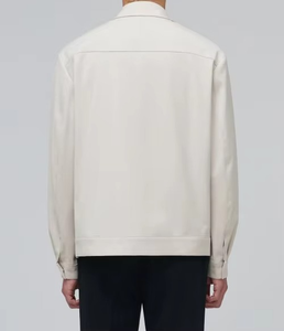 Blouson aviateur en toile personnalisé pour hommes impression bouffante tissage au crochet fermeture éclair mandarine pour vêtements d'hiver décontractés Service OEM disponible - Product Image 5