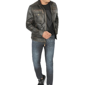 Chaqueta de Cuero con Hombros Acolchados para un Estilo Urbano, Corte Ajustado, Cierre Frontal, Cuello Alto, Bolsillos Laterales, Chaqueta de Cuero Elegante - Product Image 6