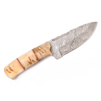 Couteau à dépecer Jexmoo personnalisé fait main en acier Damas de 9 pouces avec une belle poignée et un étui en cuir, parfait pour les activités de plein air et les cadeaux