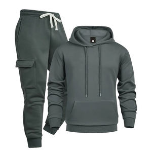Chándales Cargo de Alta Calidad para Hombre Adulto, Color Gris, Manga Larga, Ropa Deportiva Informal, Felpa de Algodón, para Correr, Trotar - Product Image 3