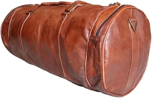 Bolsa de lona de cuero genuino hecha a mano personalizada para hombre, equipaje de viaje, fin de semana, noche, gimnasio, bolsa de mano, proveedor mayorista - Product Image 4