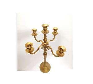 Candélabre de mariage doré Bougeoir de sol antique en métal Candélabre à 5 bras Décorations de centre de table Chandeliers Décor de mariage - Product Image 1