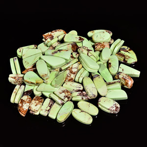 100% par de crisoprasa de limón Natural piedras preciosas sueltas India precio al por mayor par de cabujón de alta calidad fabricación de joyas de piedras preciosas - Product Image 2