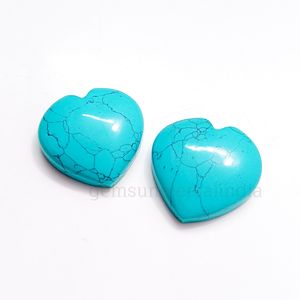 Piedra preciosa en forma de corazón tallada a mano suave turquesa azul para la fabricación de joyas cabujón de piedras preciosas sueltas tallado turquesa de 20mm - Product Image 4