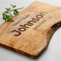 Tabla de Cortar Rectangular de Madera de Olivo Personalizada ArtisRaw, Tabla para Picar Hecha a Mano, Ecológica, Rústica