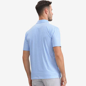 Stock de verano de alta calidad que absorbe la humedad Spandex poliéster tejido a rayas Golf Polo camisetas para hombres - Product Image 3