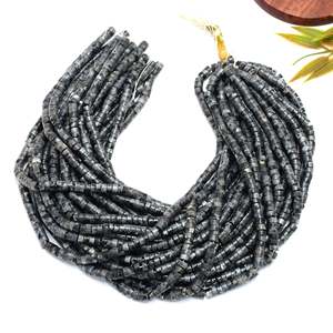 Natural Larvikite Round Black Beads Stone Strand From Rajasthan <b>for</b> Jewelry Making Fashion Wholesale Bulk - Product Image 3