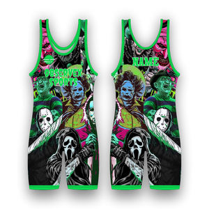 Meilleure vente Logo personnalisé Lutte libre Singlet hommes uniformes Spandex/Polyester séchage rapide antibactérien - Product Image 5